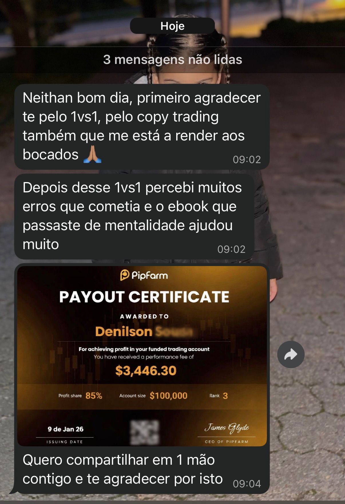 Payout Certificate Pipfarm $3,446.30